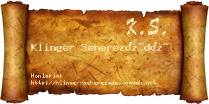 Klinger Seherezádé névjegykártya